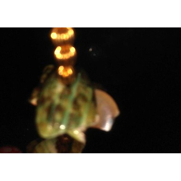 Fashion Costume Necklace Orange Green Gold Beads Shells Jewelry Beachy Artisan - Picture 4 of 5